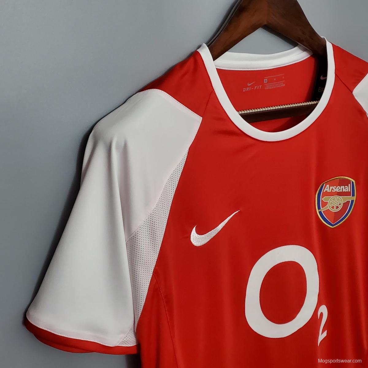 Retro 02/04 Arsenal home Soccer Jersey