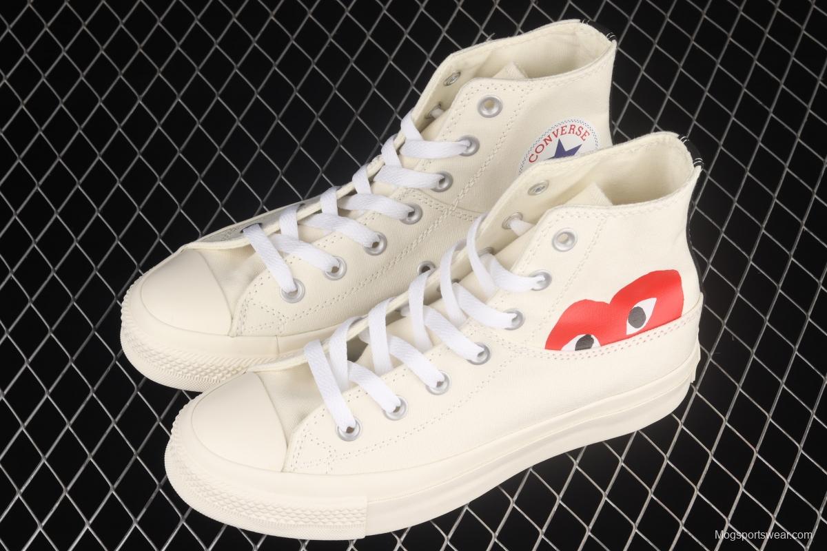 Converse All Star x CDG 2021 Sichuan Jiubao Ling co-named 1CL877 high-top casual board shoes.