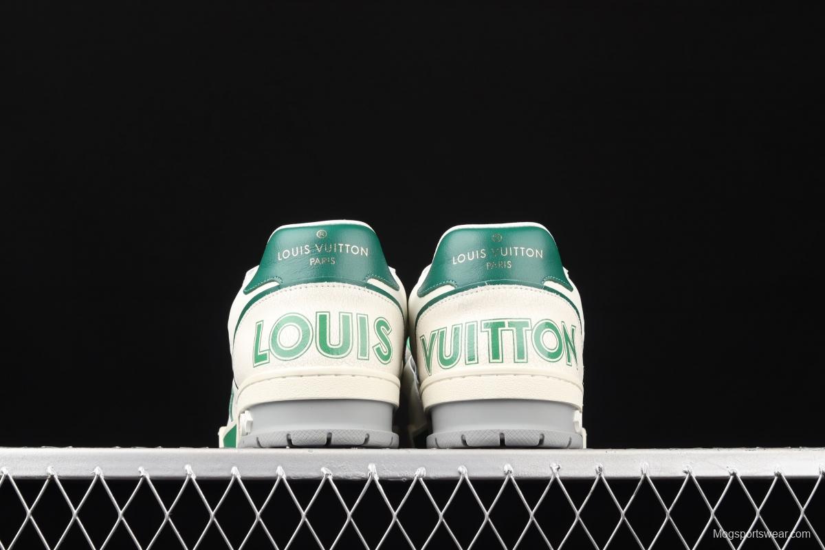 Authentic LV 2021ss early spring fashion catwalk sneakers 410N White Green