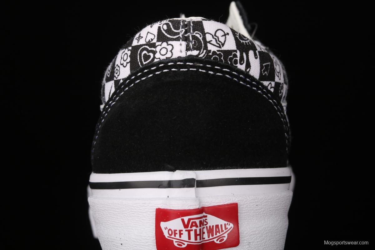 Vans Old Skool Vance black and white graffiti printed low upper canvas board shoes VN000D3HY28