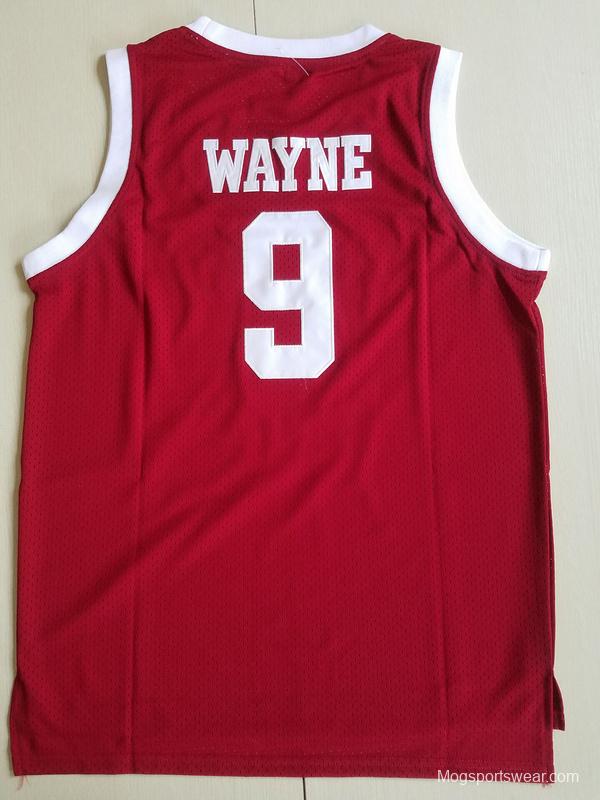 Dwayne Wayne 9 Hillman College Maroon Basketball Jersey with Eagle Patch