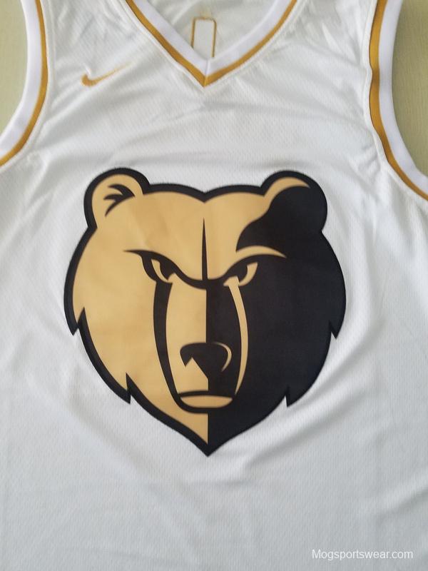 Ja Morant 12 White Golden Edition Jersey