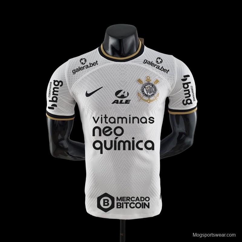 Player Version 22/23 All Sponsors Corinthians Home Soccer Jersey