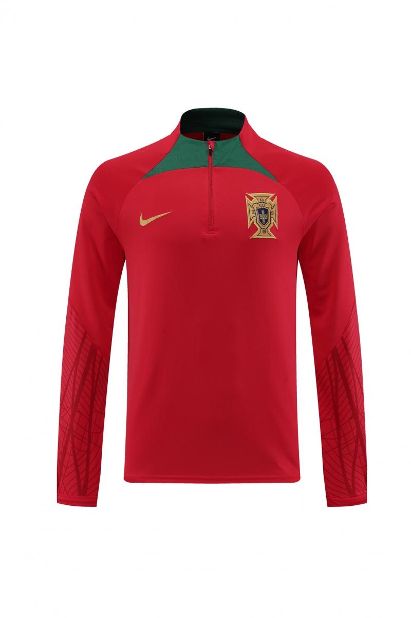 2022 Portugal Red Half Zipper Tracksuit