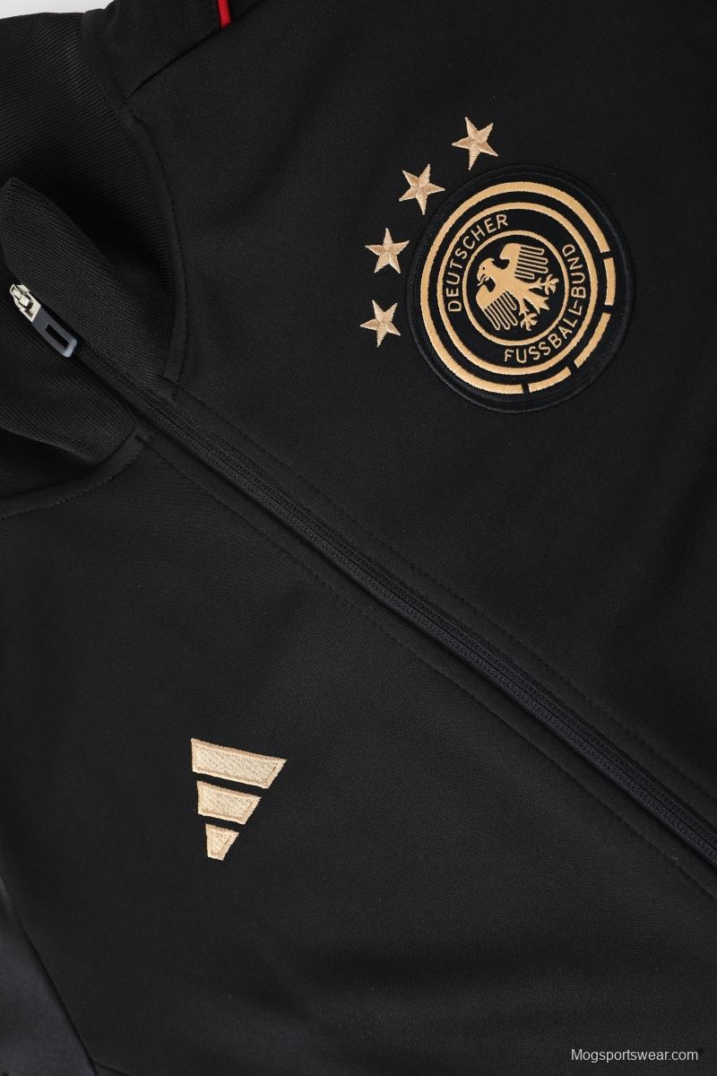 2022 Germany Black Full Zipper Tracksuit