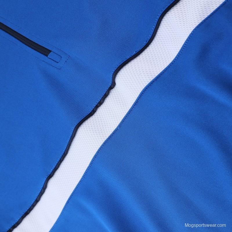 2023 NIKE Blue Black Half Zipper Jacket +Pants