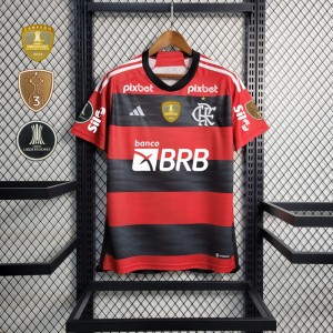 23/24 Flamengo Home Jersey With All Sponsors+Patches