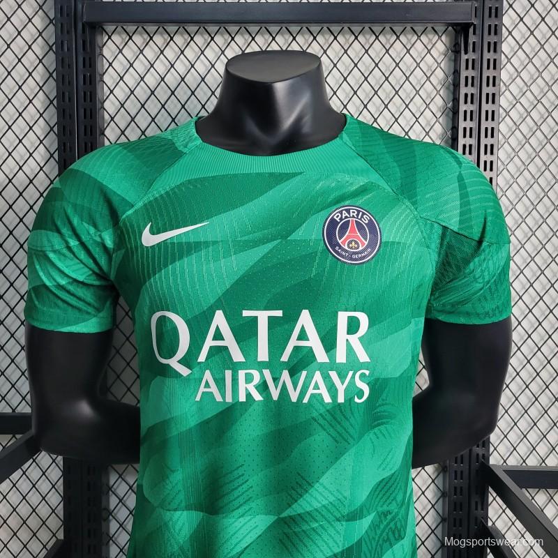 Player Version 23-24 PSG Goalkeeper Green Jersey