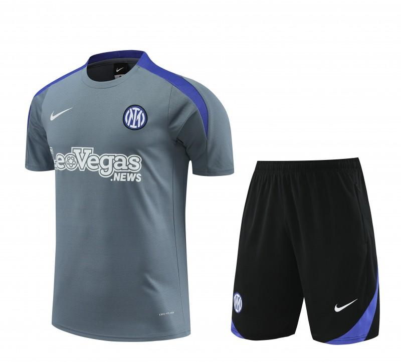 24/25 Inter Milan Grey Short Sleeve Jeresy+Shorts