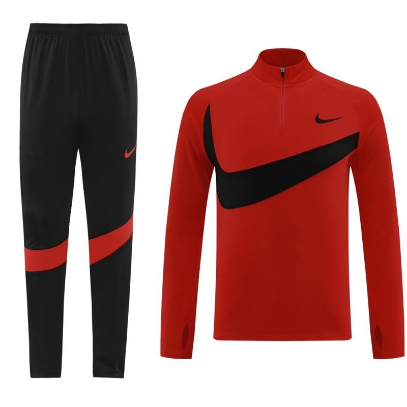 2024 Nike Red/Black Half Zipper Jacket+Pants