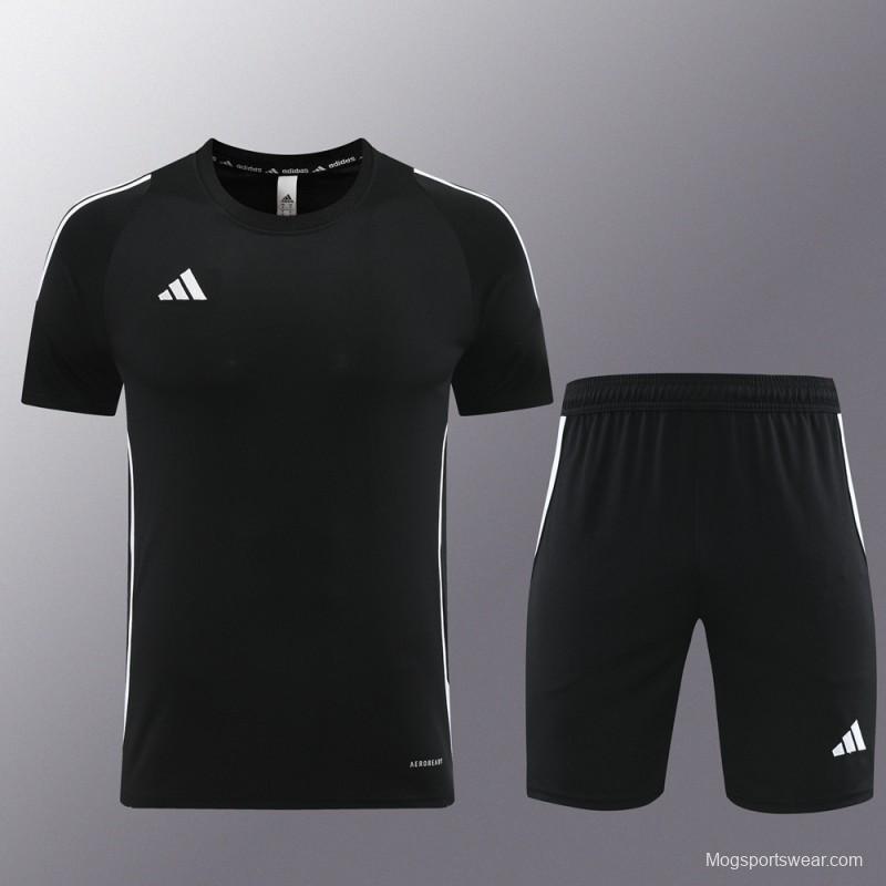 2024 Adidas Black Short Sleeve Jersey+Shorts