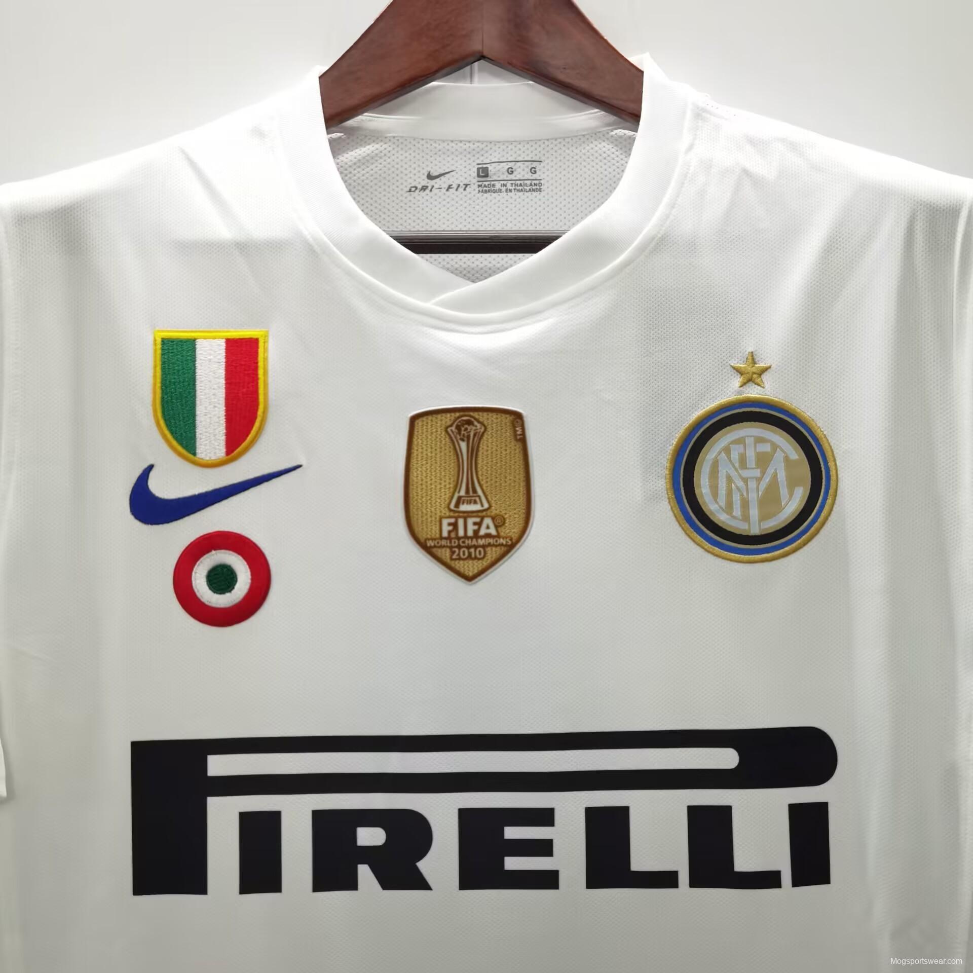 Retro 10/11 Inter Milan Away White Jersey With Full Patches