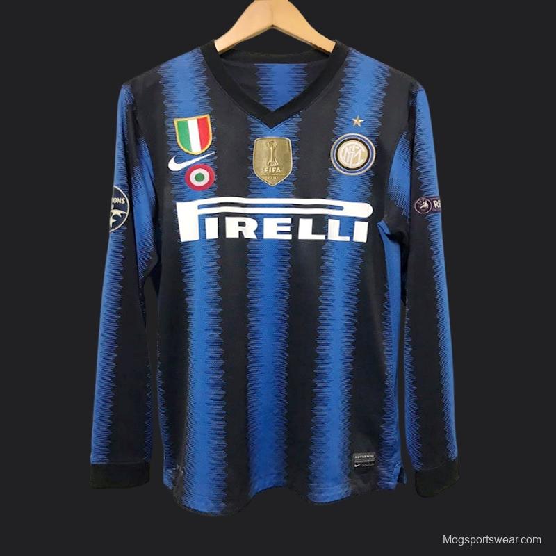 Retro 10/11 Inter Milan Home Long Sleeve Jersey