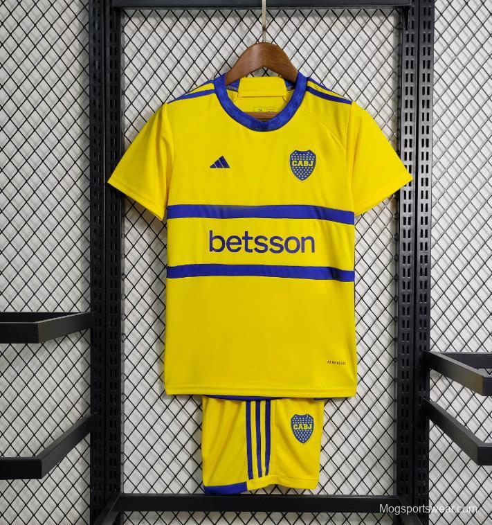 23/24 Kids Boca Juniors Away Yellow Jersey