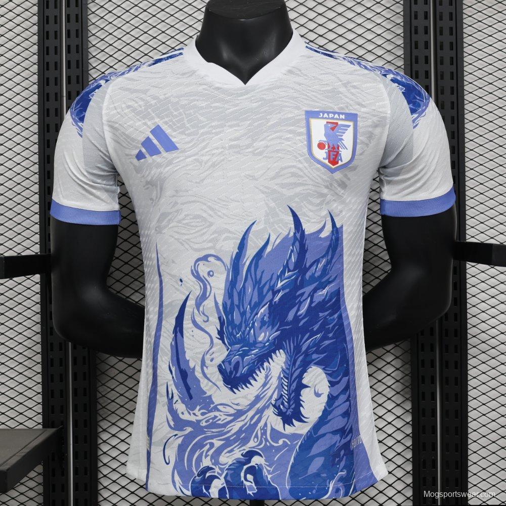 Player Version 2024 Japan White With Blue Dragon Jersey